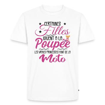 Princesses En Moto - T-shirt Premium bio Homme - blanc - Devant - Nico (187cm)