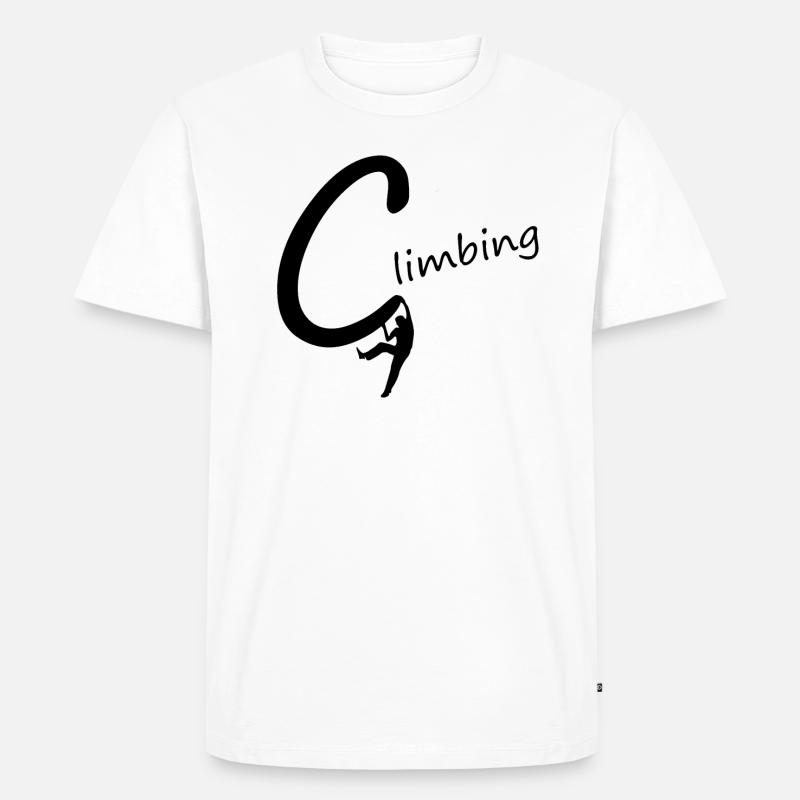 Cooles Kletterdesign, Kletterer, Climbing, Boulder - Männer Premium Bio T-Shirt - Weiß