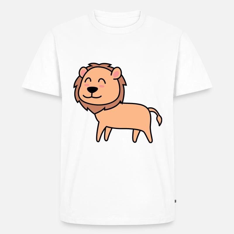 Löwe Comic Tier - Männer Premium Bio T-Shirt - Weiß