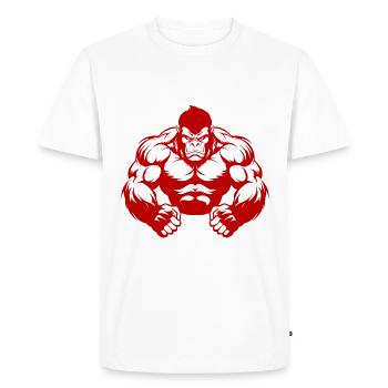 Gorilla Muscles Beast Gym - T-shirt Premium bio Homme - blanc - Devant - Nico (187cm)