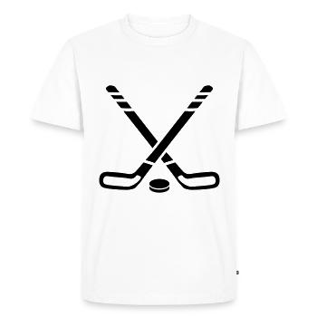 Bâtons de hockey sur glace - T-shirt Premium bio Homme - blanc - Devant - Nico (187cm)