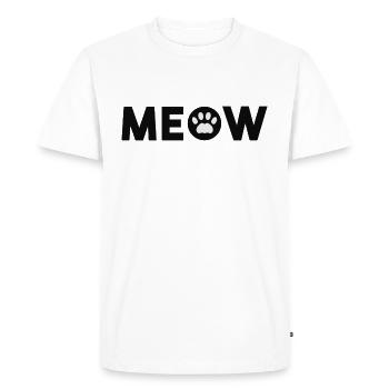 meow cat paws meow cat - Men's Premium Organic T-Shirt - white - Front - Nico (187cm)
