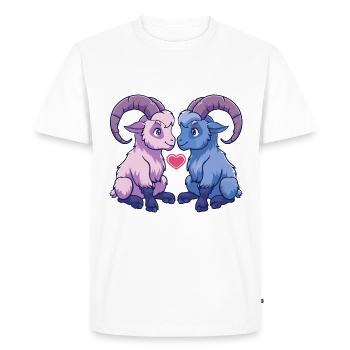 Mountain Goat Couple Love Goat In Love - Men's Premium Organic T-Shirt - white - Front - Nico (187cm)