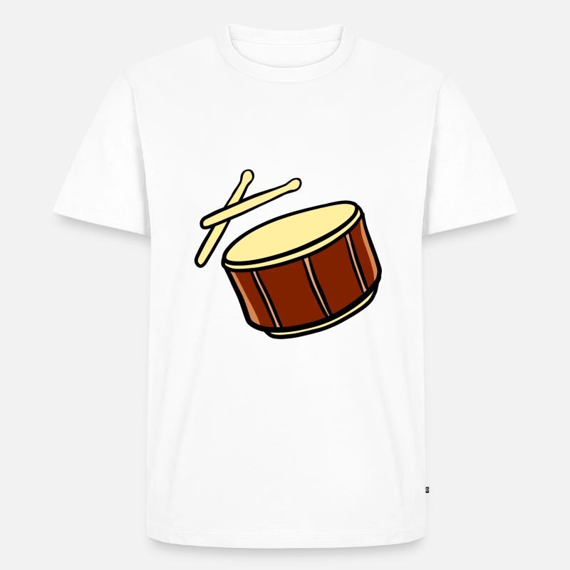 Trommel mit Schläger - Männer Premium Bio T-Shirt - Weiß