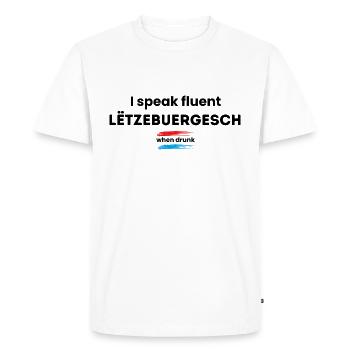Je parle luxembourgeois bourré - T-shirt Premium bio Homme - blanc - Devant - Nico (187cm)