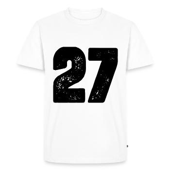 Maillot à 27 chiffres - T-shirt Premium bio Homme - blanc - Devant - Nico (187cm)