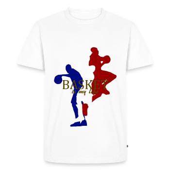 basket is my life - T-shirt Premium bio Homme - blanc - Devant - Nico (187cm)