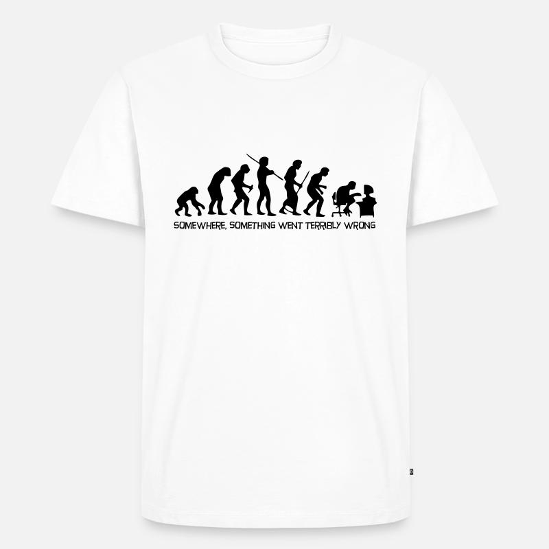 Die Evolution des Menschen - Männer Premium Bio T-Shirt - Weiß