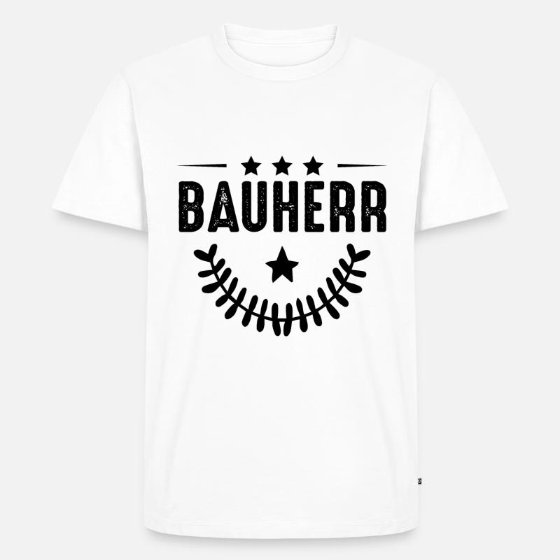 Bauherr Haus Bau - Männer Premium Bio T-Shirt - Weiß