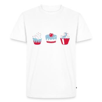 Three muffins - Men's Premium Organic T-Shirt - white - Front - Nico (187cm)