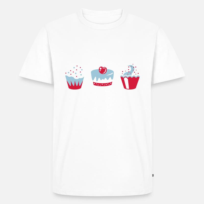 Drei Muffins - Männer Premium Bio T-Shirt - Weiß