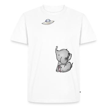 Léa et l’OVNI - T-shirt Premium bio Homme - blanc - Devant - Nico (187cm)