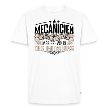 Mécanicien cadeau Mécanicien le vrai Mécanicien - T-shirt Premium bio Homme - blanc - Devant - Nico (187cm)