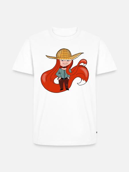 Fuchsfrau - Männer Premium Bio T-Shirt - Weiß