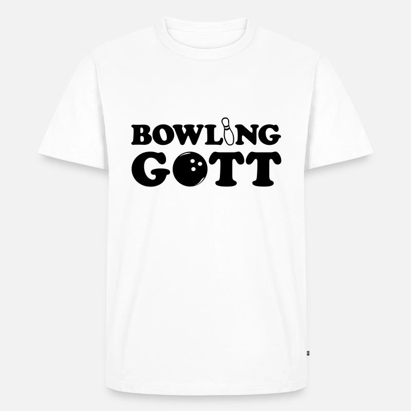 Bowling - Gott - Männer Premium Bio T-Shirt - Weiß