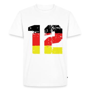 Maillot Allemagne numéro 12 - T-shirt Premium bio Homme - blanc - Devant - Nico (187cm)