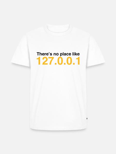 NERD HUMOR: Thuis is op zijn best! - Herre Premium økologisk T-shirt - hvid