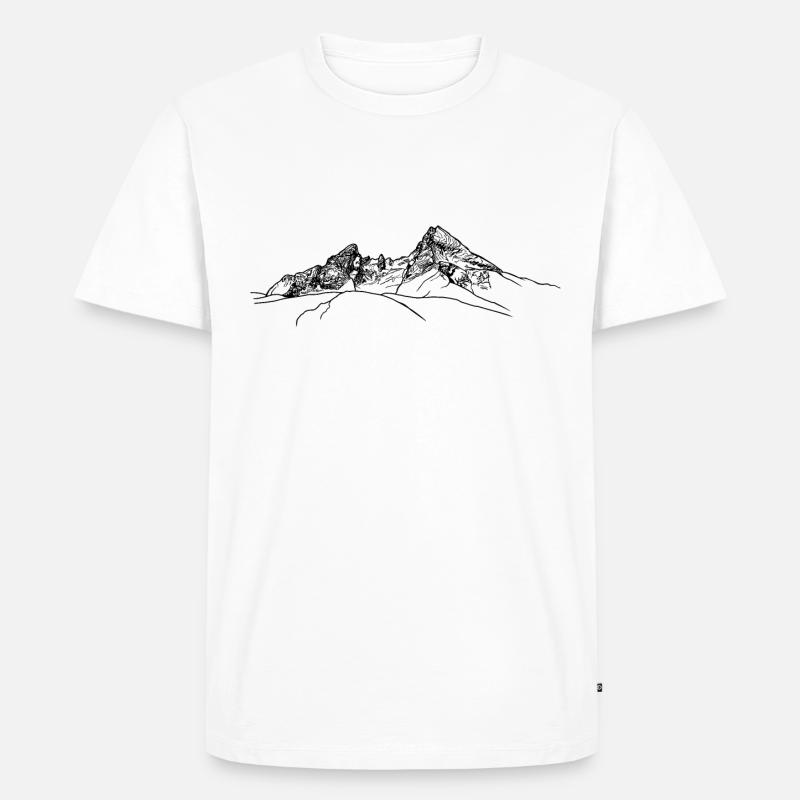 watzmann, Berchtesgaden, Bayerska Alperna, Berg - Ekologisk premium-T-shirt herr - vit