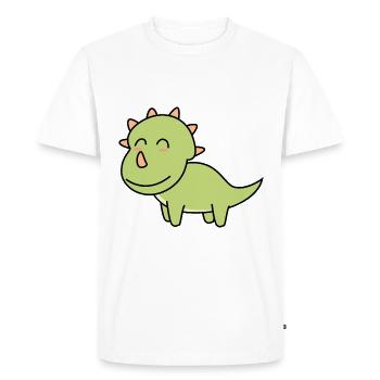 Dinosaur triceratops comic - Men's Premium Organic T-Shirt - white - Front - Nico (187cm)