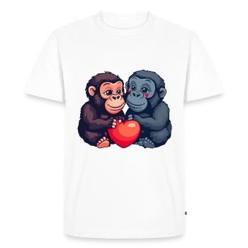 Gorilla Couple Love Couple In Love - Men's Premium Organic T-Shirt - white - Front - Nico (187cm)