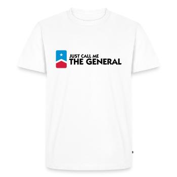 Appelez-moi au général - T-shirt Premium bio Homme - blanc - Devant - Nico (187cm)