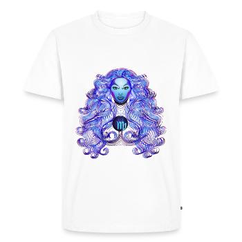 Signe de la Vierge Vierge Zodiac - T-shirt Premium bio Homme - blanc - Devant - Nico (187cm)