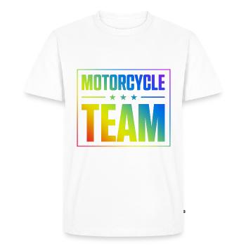 Équipe moto - T-shirt Premium bio Homme - blanc - Devant - Nico (187cm)