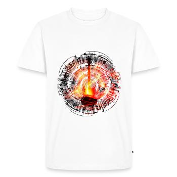 Gitar Circle Fire - Men's Premium Organic T-Shirt - white - Front - Nico (187cm)