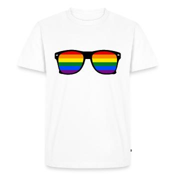 glasses rainbow - Men's Premium Organic T-Shirt - white - Front - Nico (187cm)