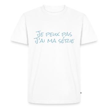 Je peux pas,j'ai ma série - T-shirt Premium bio Homme - blanc - Devant - Nico (187cm)