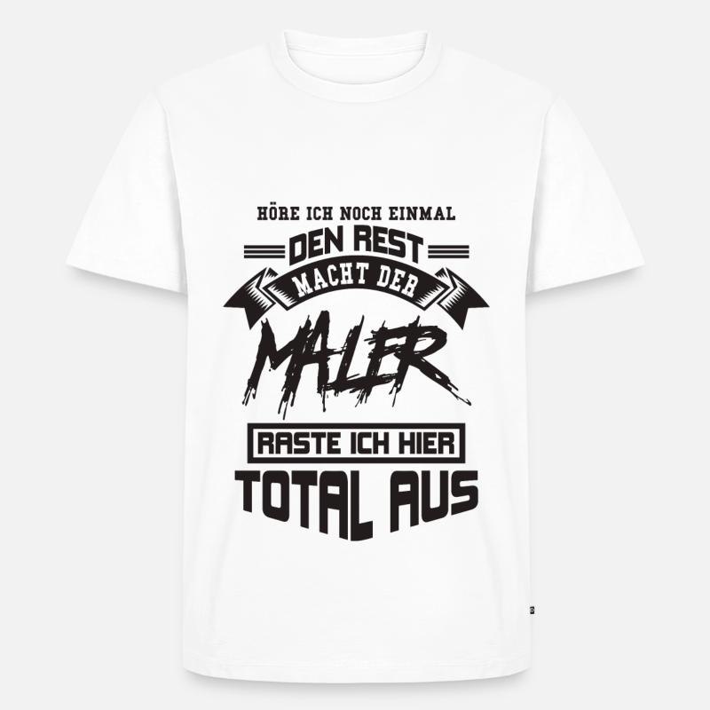 Maler - Männer Premium Bio T-Shirt - Weiß