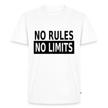 No Rules No Limits - T-shirt Premium bio Homme - blanc - Devant - Nico (187cm)