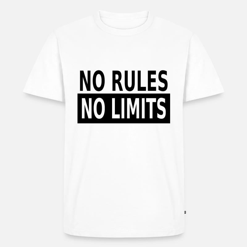 No Rules No Limits - Männer Premium Bio T-Shirt - Weiß