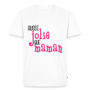 Aussi jolie que maman - T-shirt Premium bio Homme - blanc - Devant - Nico (187cm)
