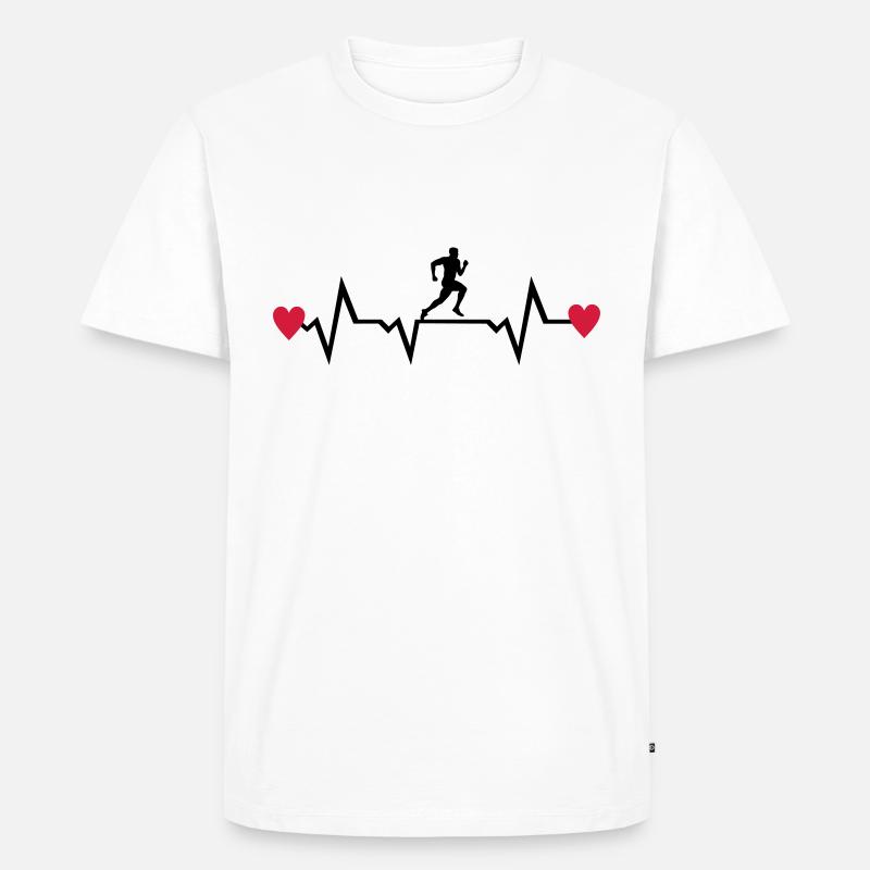 Läufer & Herz, laufen - Männer Premium Bio T-Shirt - Weiß