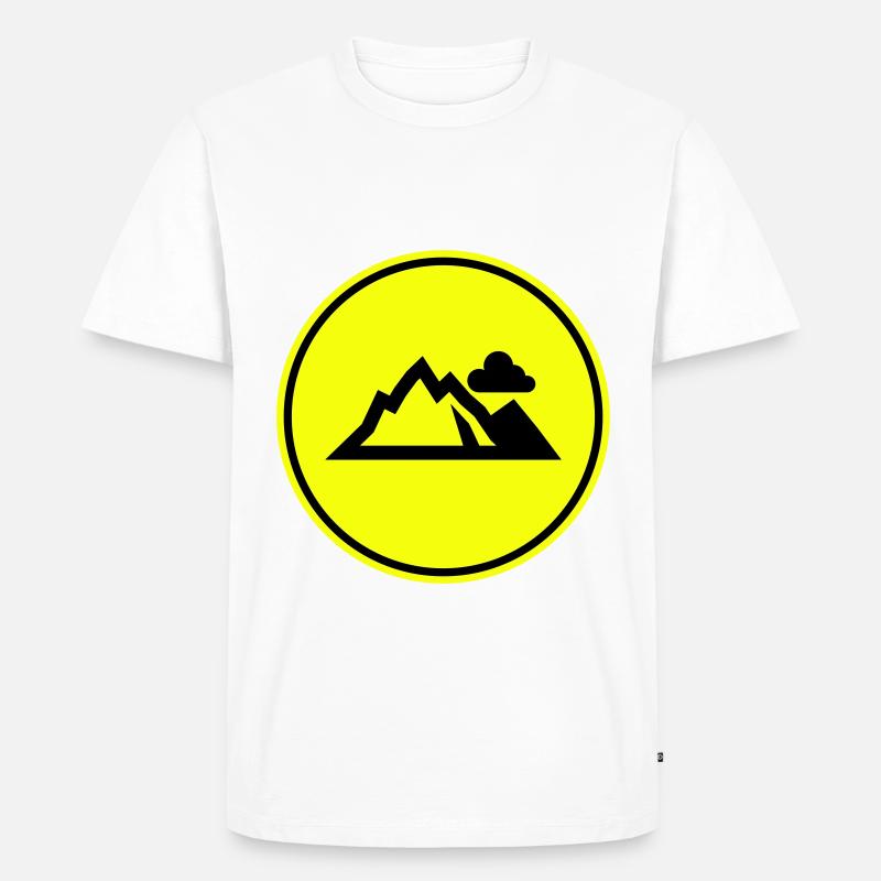 Berge Mountains Silhouette - Männer Premium Bio T-Shirt - Weiß