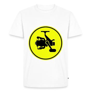 Icône du symbole du moulinet de pêche - T-shirt Premium bio Homme - blanc - Devant - Nico (187cm)