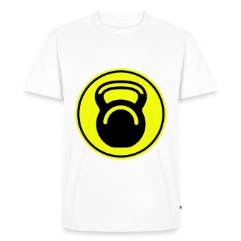 Icône de poids d’haltères - T-shirt Premium bio Homme - blanc - Devant - Nico (187cm)
