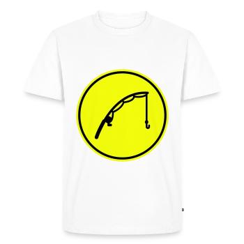 Icône de pêche à la canne à pêche - T-shirt Premium bio Homme - blanc - Devant - Nico (187cm)