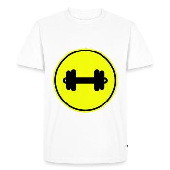 Icône de poids d’haltères - T-shirt Premium bio Homme - blanc - Devant - Nico (187cm)