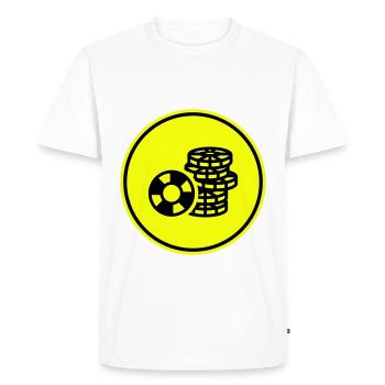 Poker Chip Icon - Men's Premium Organic T-Shirt - white - Front - Nico (187cm)