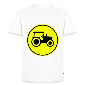 Silhouette de l’icône du tracteur - T-shirt Premium bio Homme - blanc - Devant - Nico (187cm)