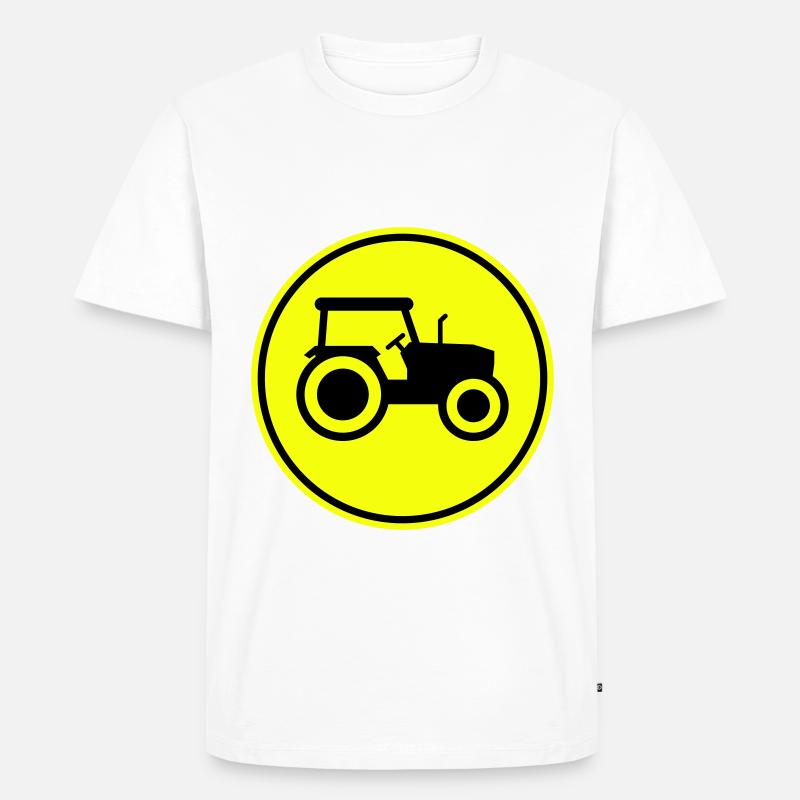 Traktor icon Silhouette - Männer Premium Bio T-Shirt - Weiß