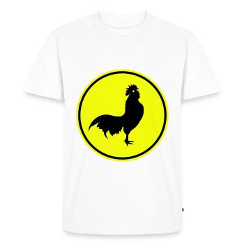 Silhouette d’animal coq - T-shirt Premium bio Homme - blanc - Devant - Nico (187cm)