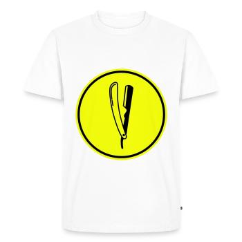 Shave Barber logo icon - Men's Premium Organic T-Shirt - white - Front - Nico (187cm)
