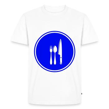 Couverts à la fourchette - T-shirt Premium bio Homme - blanc - Devant - Nico (187cm)