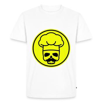 Icône du crâne de cuisinier - T-shirt Premium bio Homme - blanc - Devant - Nico (187cm)