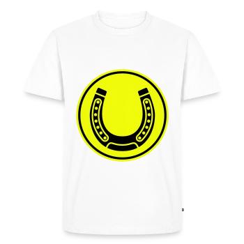 Symbole en fer à cheval - T-shirt Premium bio Homme - blanc - Devant - Nico (187cm)