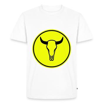 Crâne de vache taureau - T-shirt Premium bio Homme - blanc - Devant - Nico (187cm)
