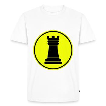 Tour de pièces d’échecs - T-shirt Premium bio Homme - blanc - Devant - Nico (187cm)